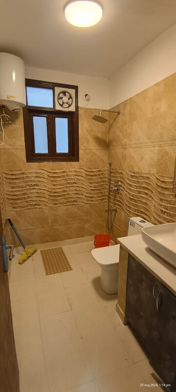 Bathroom in 3 BHK Apartment at Eros Cliffton Apartments, Charmwood Village – for Rent