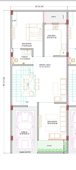 Floor Plan in 3 BHK Villa at Mansarovar Extension – for Sale