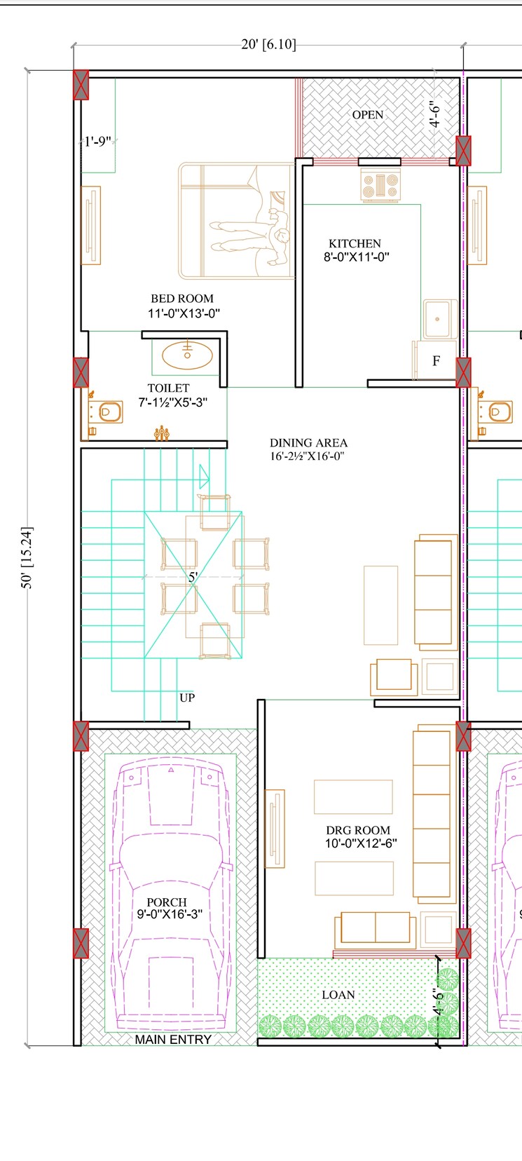Floor Plan, mansarovar extension 3 Bedroom 2400 Sq.Ft. Villa In Mansarovar Extension Jaipur 9160266