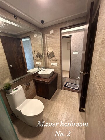 Bathroom in 3 BHK Apartment at Hiranandani Meadows, Manpada – for Rent