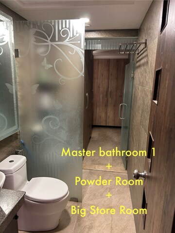 Bathroom in 3 BHK Apartment at Hiranandani Meadows, Manpada – for Rent