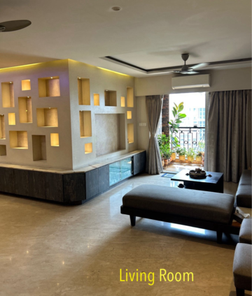 Living Room in 3 BHK Apartment at Hiranandani Meadows, Manpada – for Rent