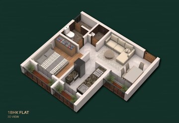 Floor Plan in 1 BHK Builder Floor at Nexus Park Diva, Diva – for Sale