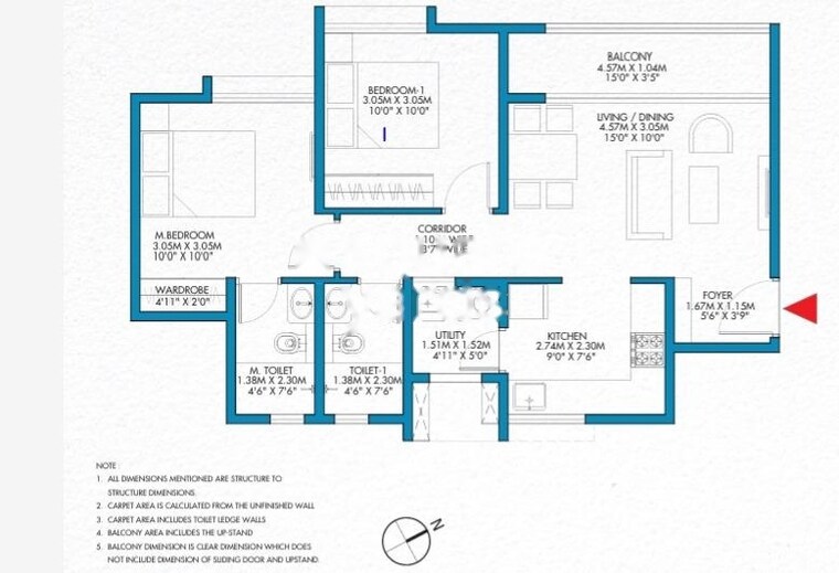 Floor Plan, godrej-park-retreat 3 Bedroom 1223 Sq.Ft. Apartment In Sarjapur Road Bangalore 9161002
