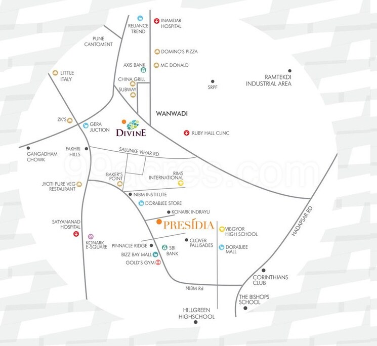 Map Location, kundan-presidia 3 Bedroom 3375 Sq.Ft. Penthouse In Nibm Road Pune 9161591