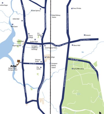 2.5 BHK Apartment – Map Location View at Bharat Arize, Goregaon West - for Rent