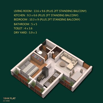 Floor Plan in 1 BHK Apartment at Nexus Park Diva, Diva – for Sale