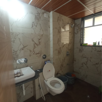Bathroom in 2 BHK Apartment at Eisha Zenith, Mumbai Bangalore Highway – for Rent