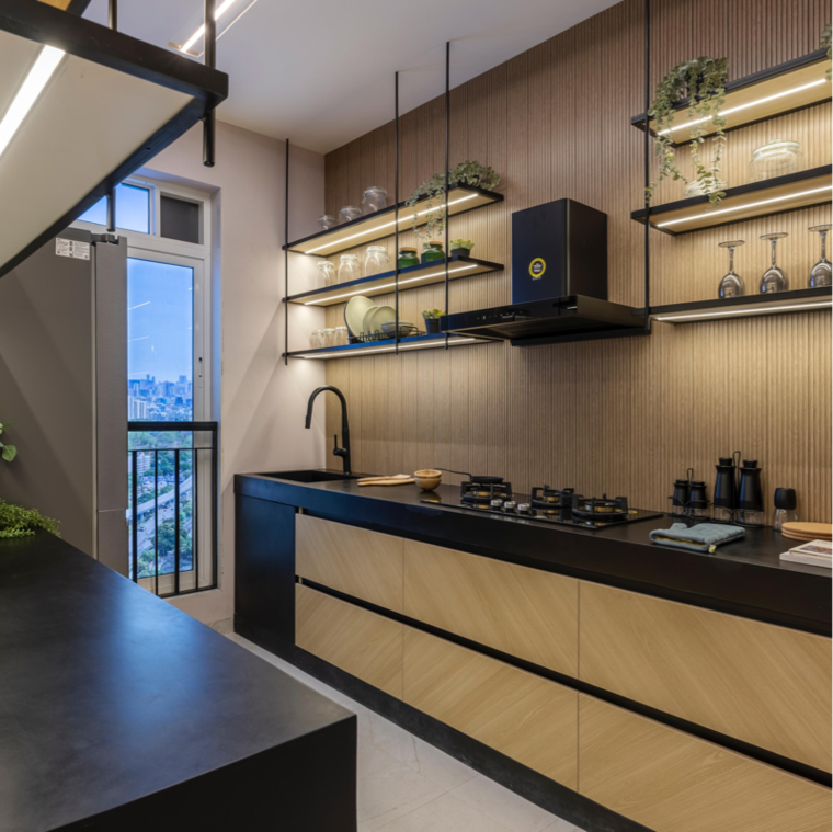 Kitchen, dosti-willow 3 Bedroom 1264 Sq.Ft. Apartment In Kolshet Industrial Area Thane 9166293