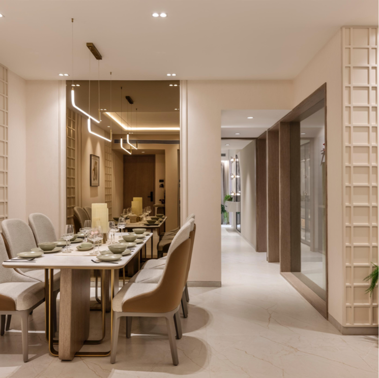 Living Room, dosti-willow 3 Bedroom 1264 Sq.Ft. Apartment In Kolshet Industrial Area Thane 9166293