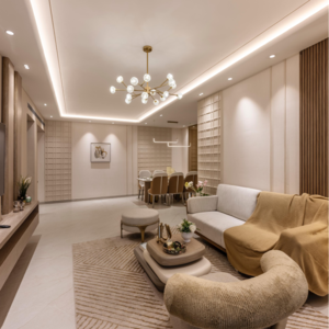 Living Room in 3 BHK Apartment at Dosti Willow, Kolshet Industrial Area – for Sale