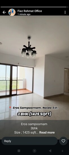 3 BHK Apartment For Sale in Eros Sampoornam