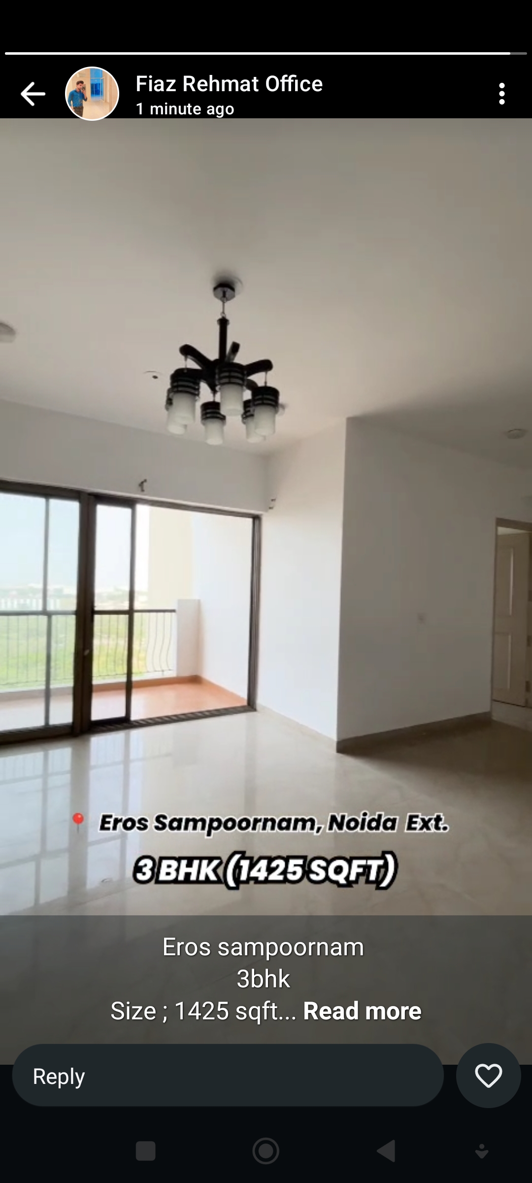 3 BHK Apartment For Sale in Eros Sampoornam