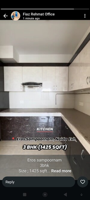 Kitchen in 3 BHK Apartment at Eros Sampoornam, Sector 2 Greater Noida – for Sale