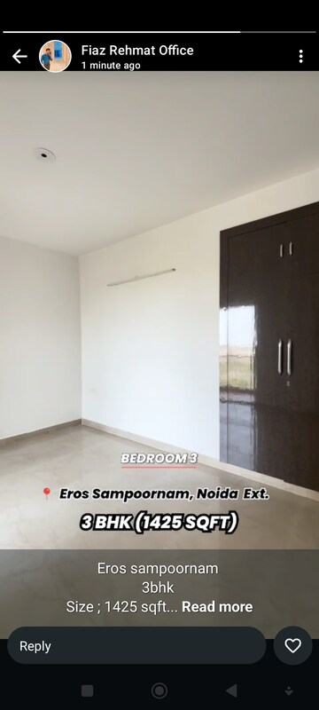 Room in 3 BHK Apartment at Eros Sampoornam, Sector 2 Greater Noida – for Sale