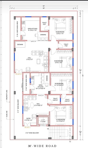 Floor Plan in 6 BHK Apartment at Sai Nivas Dilsukh, Dilsukh Nagar – for Sale