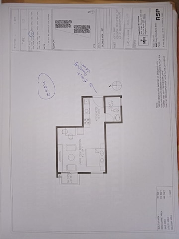 Floor Plan in 1 BHK Apartment at Bagaluru – for Sale