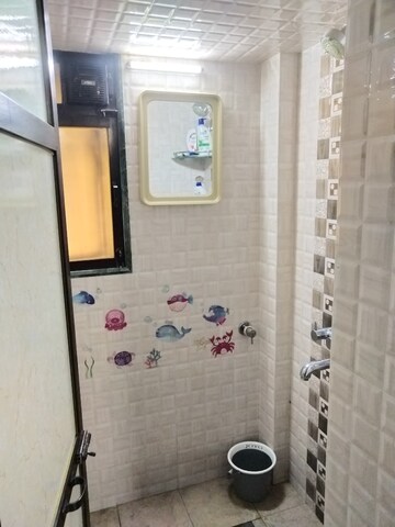 Bathroom in 1 BHK Apartment at Virgo CHS, Malad West – for Rent