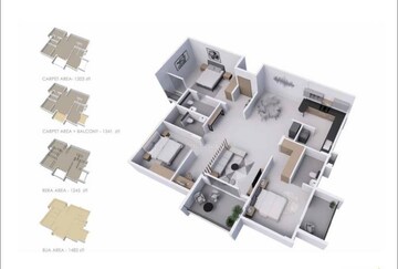 Floor Plan in 3 BHK Apartment at Modern Spaaces Engrace, Sarjapur Road – for Sale