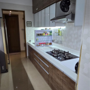 Kitchen in 2 BHK Apartment at Raheja Serenity, Khatau Estate – for Sale