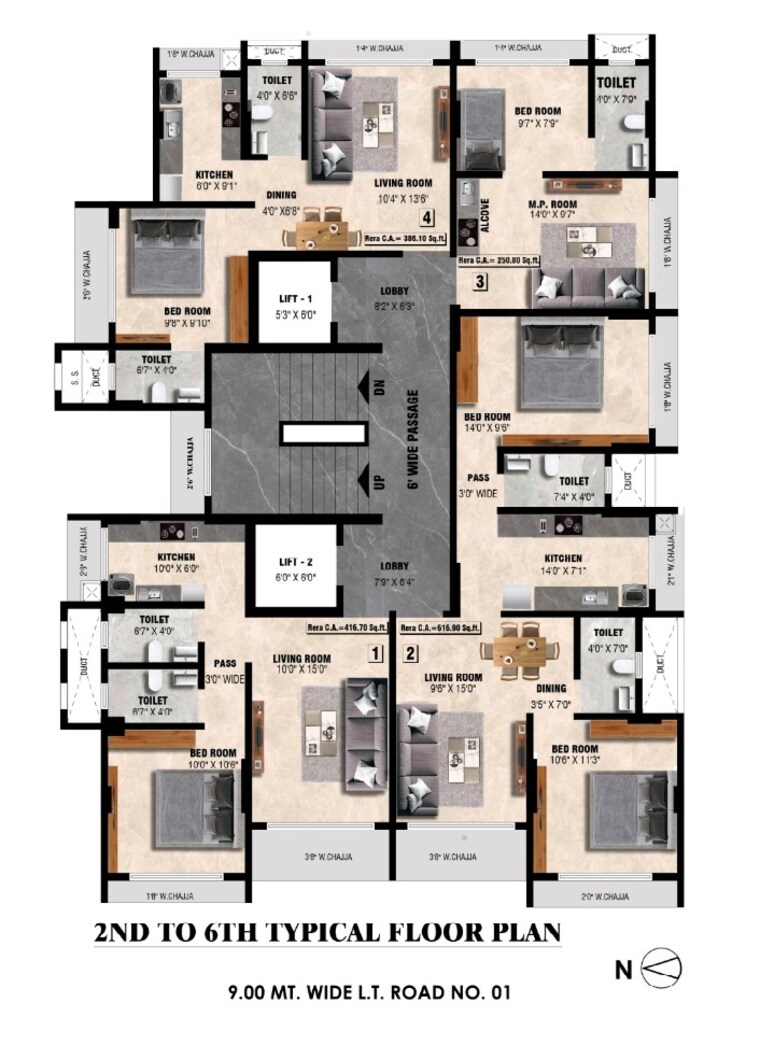Floor Plan, meghna-riviera 1 Bedroom 417 Sq.Ft. Apartment In Goregaon West Mumbai 9168245