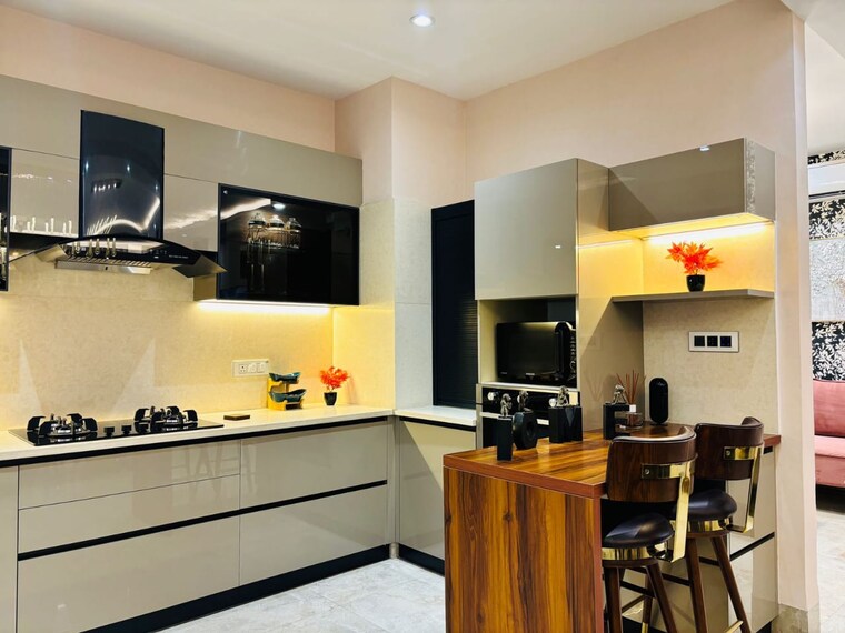 Kitchen, trishla-city 3 Bedroom 2089 Sq.Ft. Apartment In Patiala Road Zirakpur 9168304