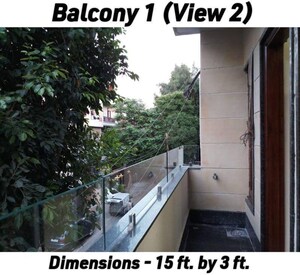 Balcony in 3 BHK Builder Floor at Safdarjung Enclave – for Rent