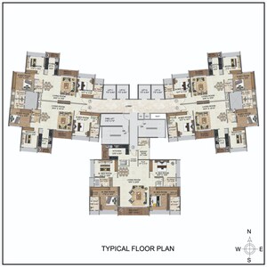 Floor Plan in 3 BHK Apartment at Nova 10 Elegance, Kharghar Sector 37 – for Sale