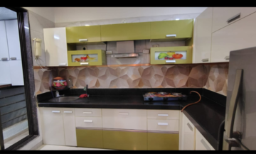 Kitchen in 3 BHK Apartment at Paradise Sai Spring, Kharghar Sector 35g – for Rent