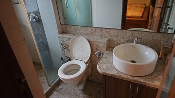 Bathroom in 3.5 BHK Apartment at Siddhachal Shopping Centre, Vasant Vihar – for Rent