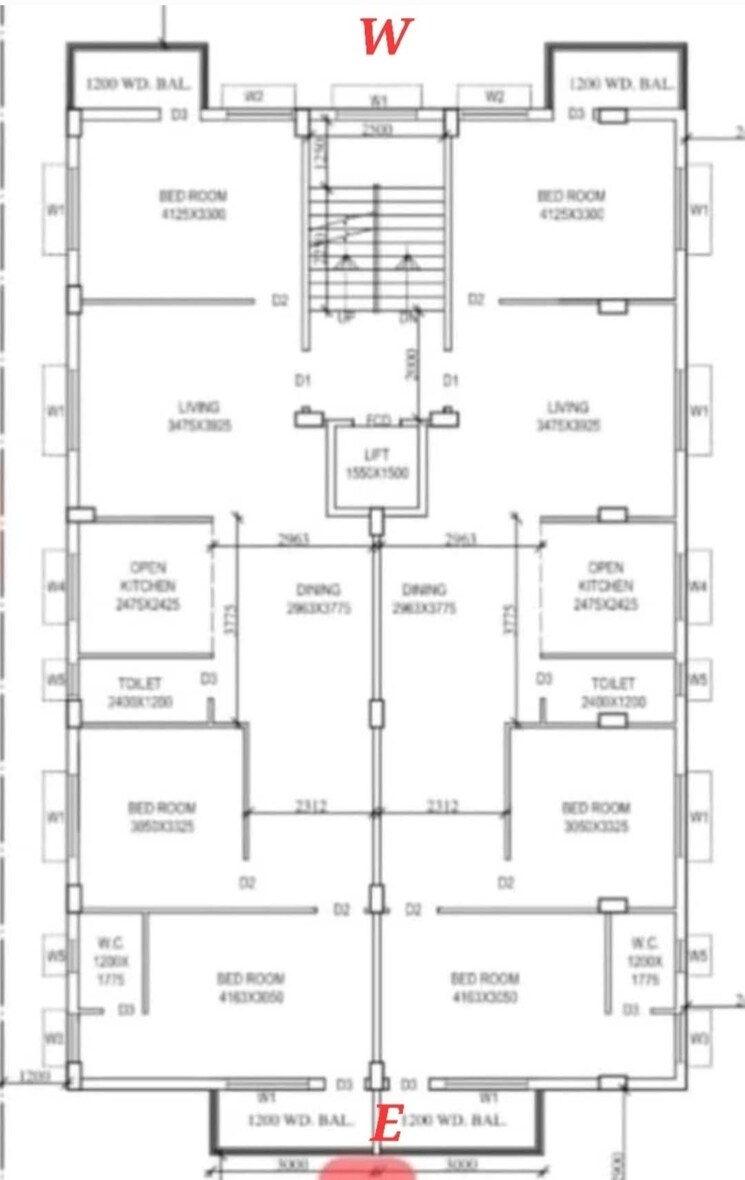 Floor Plan, new town 3 Bedroom 1485 Sq.Ft. Apartment In New Town Kolkata 9169833