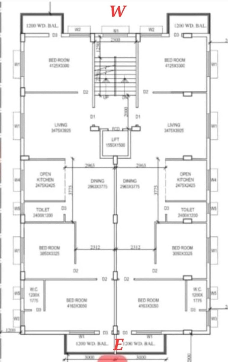 Floor Plan, new town 3 Bedroom 1485 Sq.Ft. Apartment In New Town Kolkata 9169833