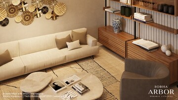 Living Room in 3 BHK Apartment at Sobha Arbor, Senneer Kuppam – for Sale