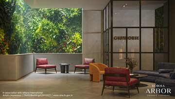 Living Room in 3 BHK Apartment at Sobha Arbor, Senneer Kuppam – for Sale