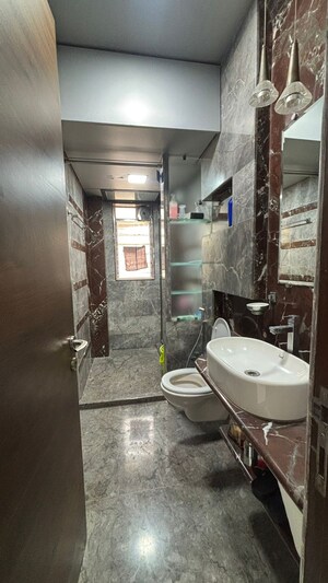 Bathroom in 3 BHK Apartment at Dev Residency, Juhu – for Rent
