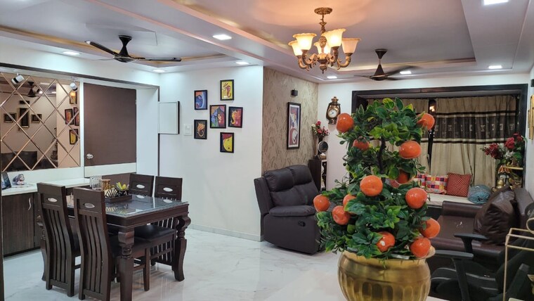 Living Room, soham-garden 3 Bedroom 1000 Sq.Ft. Apartment In Manpada Thane 9172146