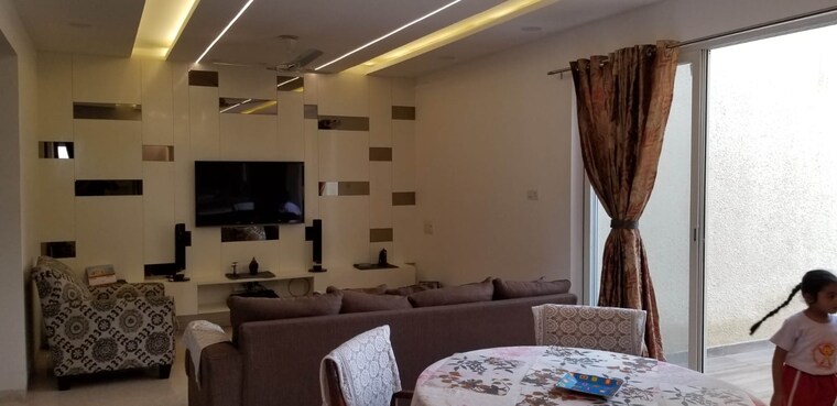 Living Room, ganga-platino 3 Bedroom 1500 Sq.Ft. Apartment In Kharadi Pune 9173069