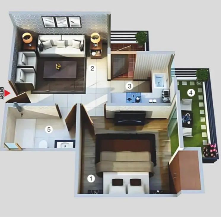 Floor Plan, sector 16 greater noida 1 Bedroom 666 Sq.Ft. Apartment In Sector 16 Greater Noida Greater Noida 9174055