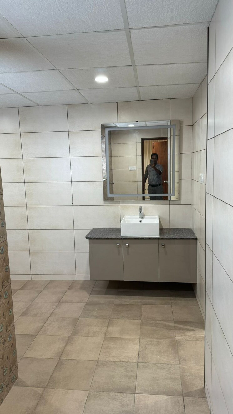 Bathroom, purple-habiqo 3 Bedroom 2300 Sq.Ft. Apartment In Sahakara Nagar Bangalore 9174352