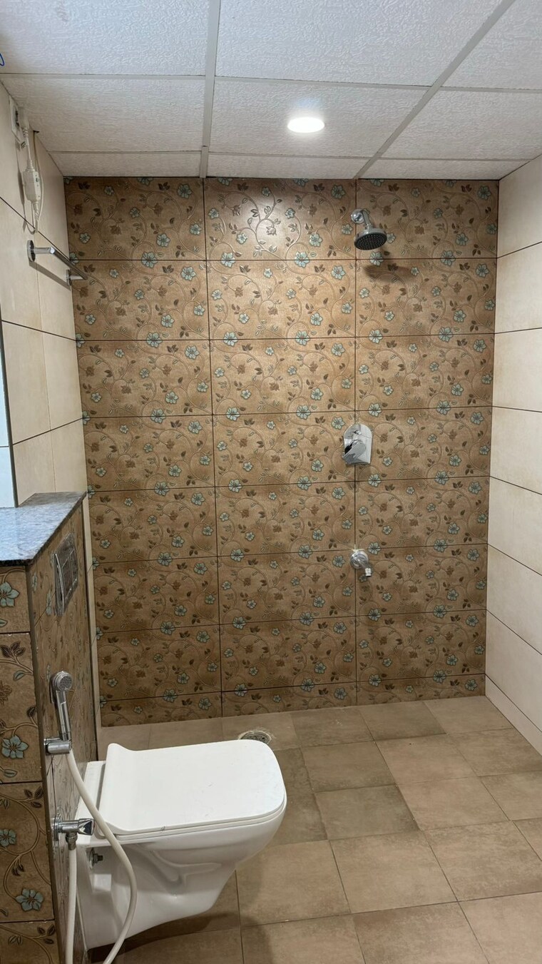 Bathroom, purple-habiqo 3 Bedroom 2300 Sq.Ft. Apartment In Sahakara Nagar Bangalore 9174352