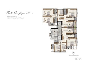 Floor Plan in 3 BHK Apartment at Pranav Pearl Palace, Santacruz West – for Sale