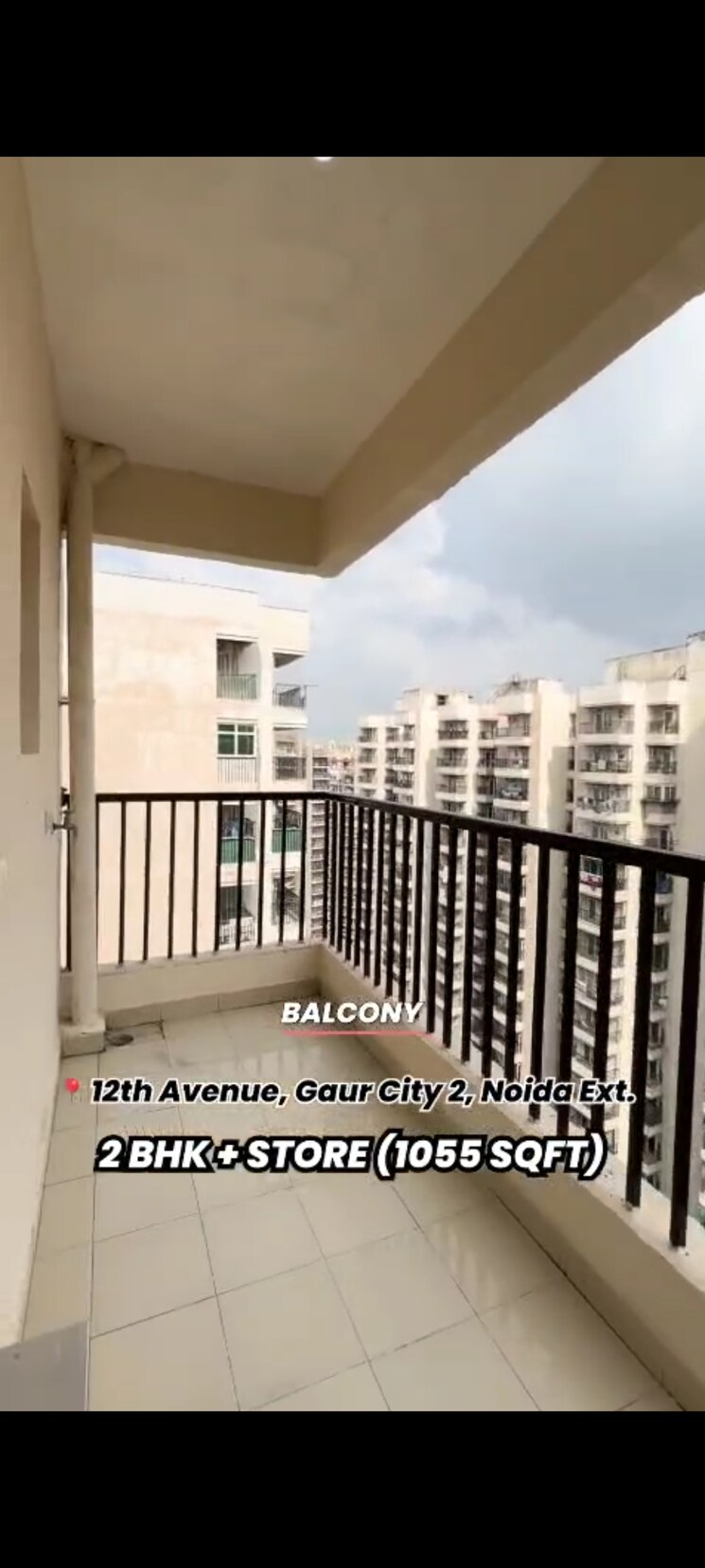 Balcony, gaur-city-2-14th-avenue 2.5 Bedroom 1055 Sq.Ft. Apartment In Sector 16c Greater Noida Greater Noida 9175555