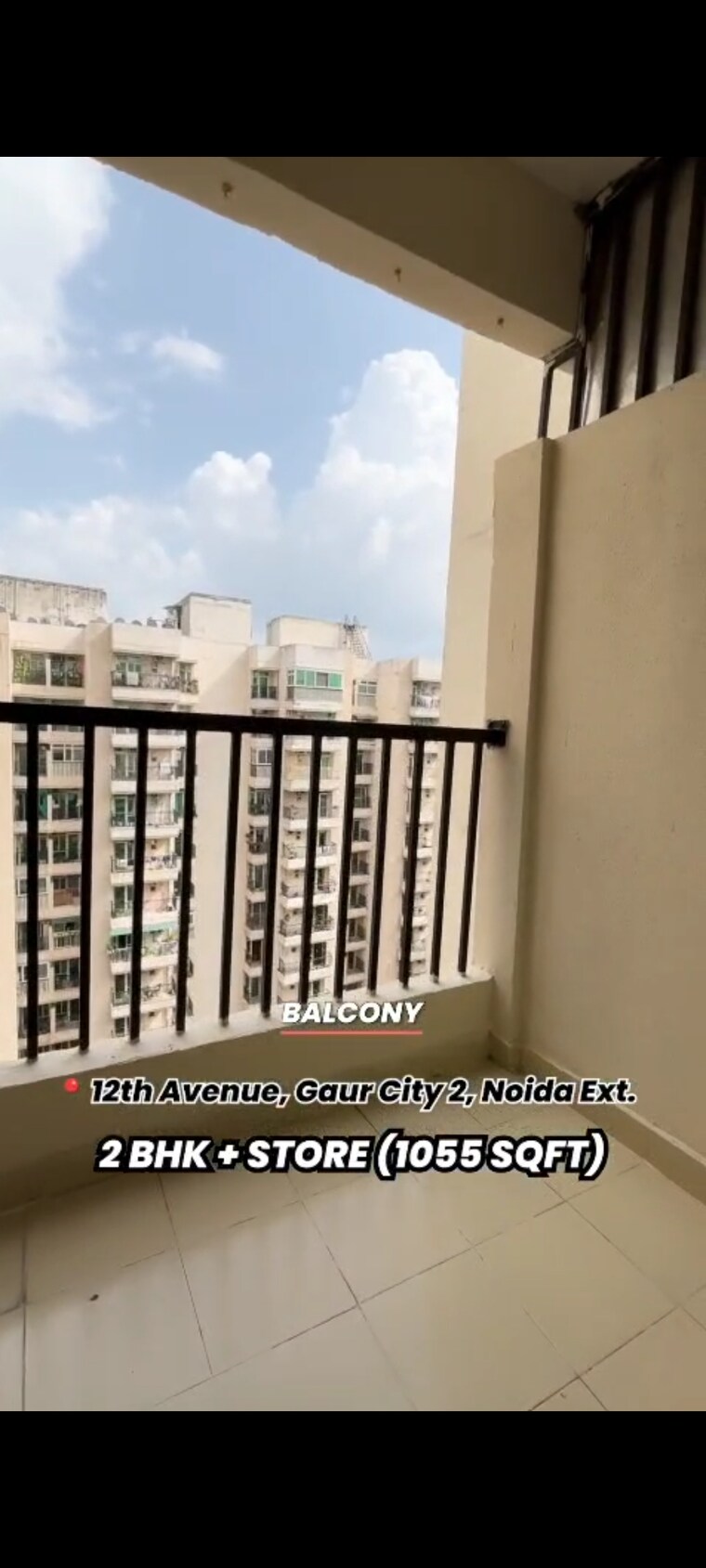 Balcony, gaur-city-2-14th-avenue 2.5 Bedroom 1055 Sq.Ft. Apartment In Sector 16c Greater Noida Greater Noida 9175555