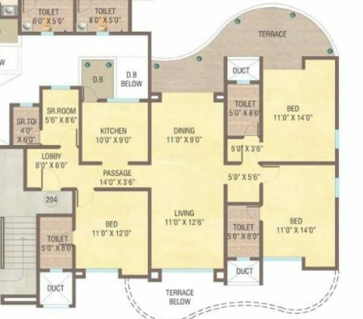 Floor Plan, yash-twin-tower 3.5 Bedroom 1500 Sq.Ft. Apartment In Baner Pune 9177178