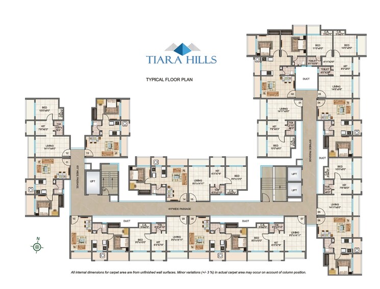 Floor Plan, tiara-hills 2 Bedroom 575 Sq.Ft. Apartment In Mira Road Thane 9177420