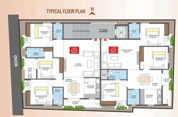 Floor Plan in 3 BHK Apartment at New Thippasandra – for Sale