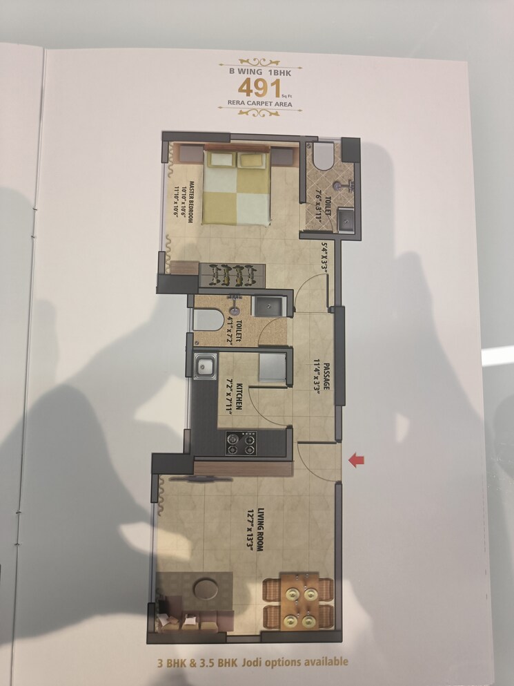 Floor Plan, space-shreeji-serenity 1 Bedroom 442 Sq.Ft. Apartment In Dadar East Mumbai 9178127