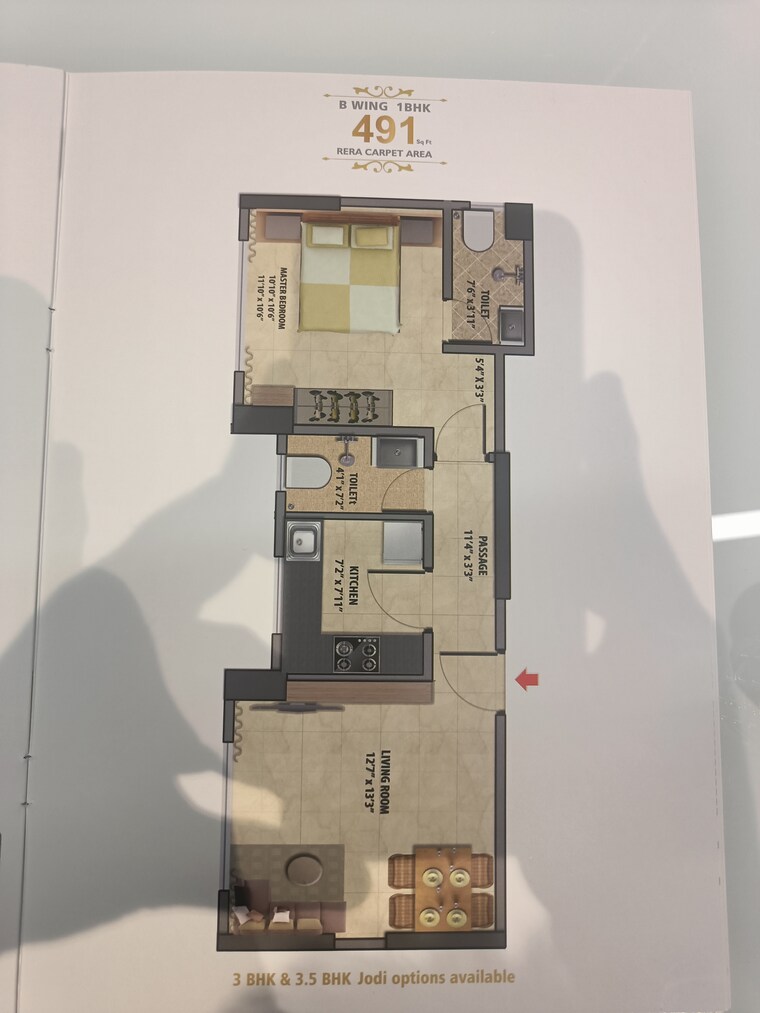 Floor Plan, space-shreeji-serenity 1 Bedroom 442 Sq.Ft. Apartment In Dadar East Mumbai 9178127