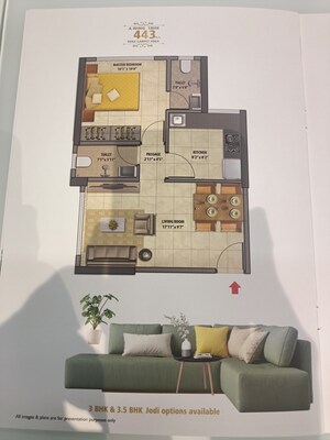 Floor Plan in 1 BHK Apartment at Space Shreeji Serenity, Dadar East – for Sale