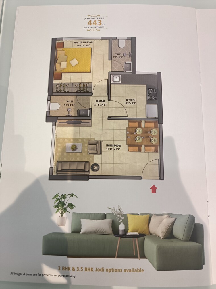 Floor Plan, space-shreeji-serenity 1 Bedroom 442 Sq.Ft. Apartment In Dadar East Mumbai 9178127